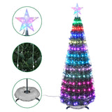 5 ft Pre-lit Artificial Christmas Tree with lighted star finial & 205 pcs RGB fairy LED lights to create splendid for holiday decoration,christmas decoration