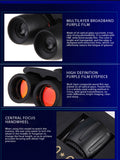 HD High Power Mini Zoom Telescope About 30x60 Folding Binoculars For