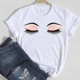 T-shirts Women Make Up Crown Fashion 90s Trend 2021 Spring Summer Clothes Graphic Tshirt Top Lady Print Female Tee T-Shirt
