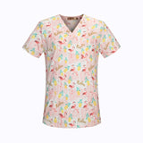 htthdd new cotton Pink flamingo printing nurse scrubs uniform beauty salon nursing uniform lab uniform Scrub uniform Work clothe