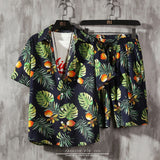 Mens Set Short Sleeve Hawaiian Shirt And Shorts Summer Casual Floral Shirt Beach Two Piece Suit 2021 New Fashion Men Sets S-5XL